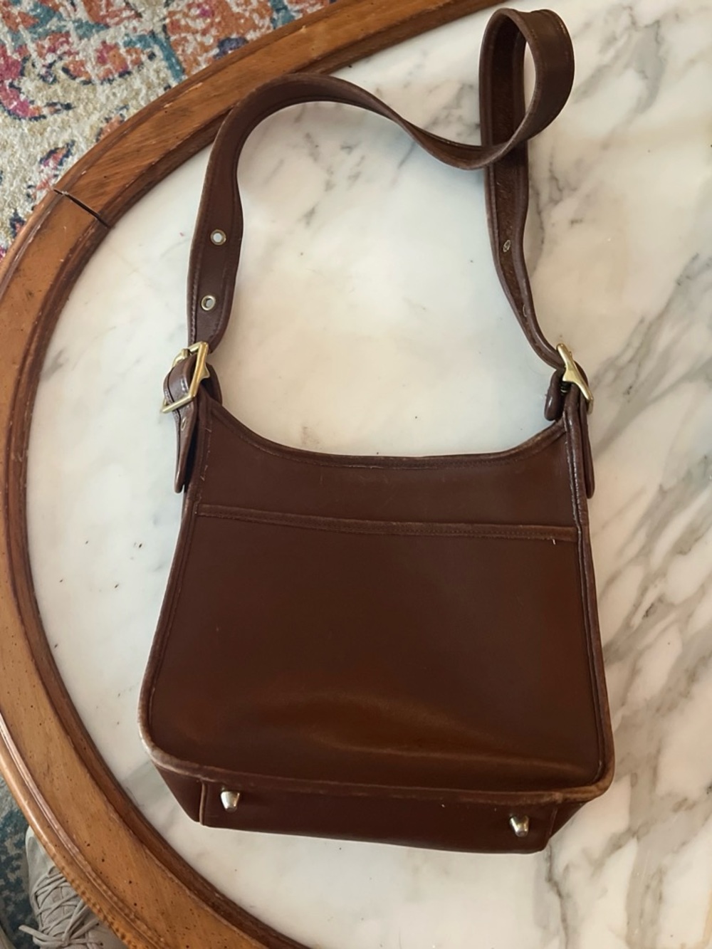 Vintage coach 90s Classic Brown Leather Shoulder Bag - Picture 9 of 9